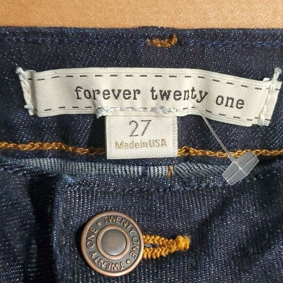 Forever 21 Y2k jeans women's size 27 size 4 US low rise dark jean Made In USA - Picture 7 of 15